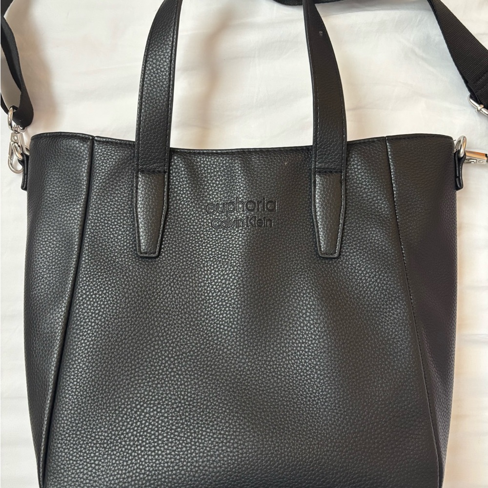 Calvin Klein Black Textured Tote Bag